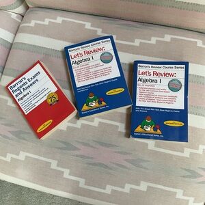 Three Algebra Regents Review books